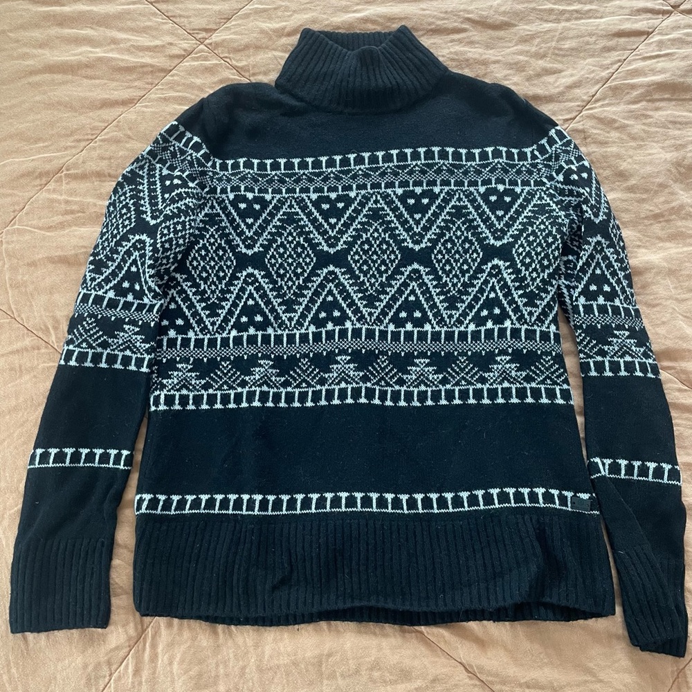 Bogner Black and White Turtleneck Sweater - Picture 2 of 3